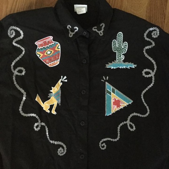 Vintage the shirt company woman’s shirt blouse, Black, size L - Picture 13 of 14